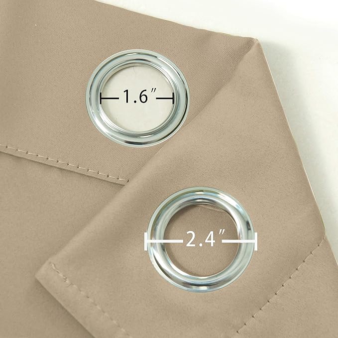 LEMOMO Beige Thermal Blackout Curtains/38 x 54 Inch/Set of 2 Panels Room Darkening Curtains for Bedroom