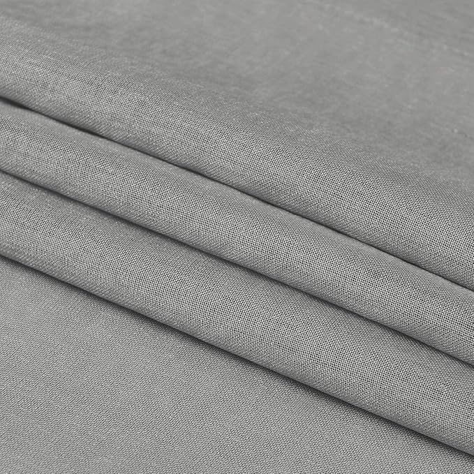 DWCN Grey Sheer Curtains for Kitchen Windows - Rod Pocket Semi Transparent Voile Tier Curtains for Bedroom, Living Room, Farmhouse, 36 x 36 inches Long, Set of 2 Panels