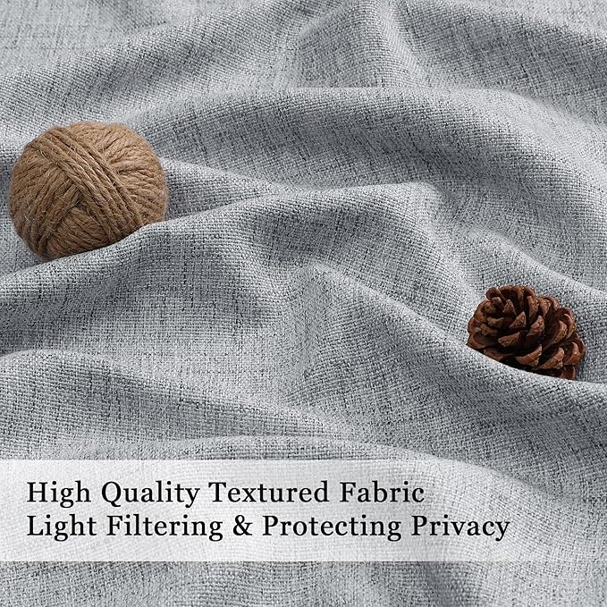OWENIE Grey Valances for Windows 1 Pcs 18 Inch Length, Light Filtering Textured Short Small Valance Curtains for Bathroom Basement Living Room Bedroom, Half Window Curtains Over Sink, 52" Wx18 L