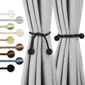 Curtain Tiebacks Outdoor Elegant Decorative Tie Backs Modern Rope Tiebacks for Drapes Window Curtain Holdbacks for Draperies (Black, 2)