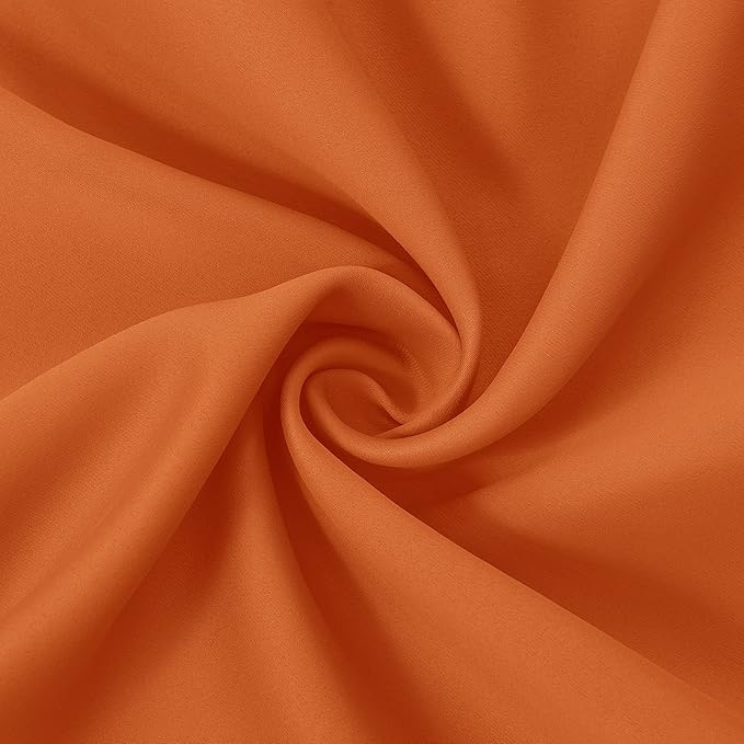 LEMOMO Blackout Curtains 42 x 84 inch/Orange Curtains Set of 2 Panels/Thermal Insulated Room Darkening Bedroom Curtains