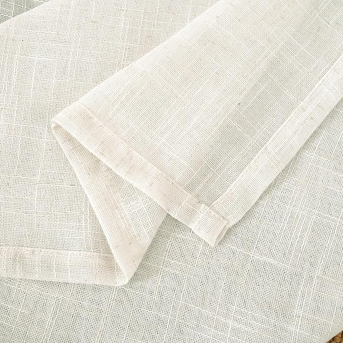 LAMIT Cream Linen Curtains for Living Room 84 inch Length 2 Panels, Light Filtering Semi Sheer Panels Back Tab and Rod Pocket Boho Drapes for Bedroom/Farmhouse, 38 x 84 Inch