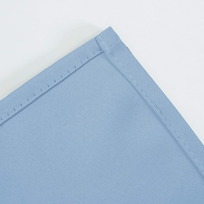 LEMOMO Blackout Curtains 52 x 45 inch/Sky Blue Curtains Set of 2 Panels/Thermal Insulated Room Darkening Bedroom Curtains