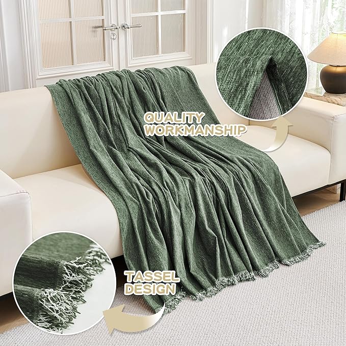 MYSKY HOME Couch Cover Sofa Covers Couch Covers for 3 Cushion Couch Sofa Pet Friendly, L Shaped Couch Cover Sectional Couch Covers Non Slip Dogs Furniture Protector for Kid, Dog, 91"x134", Moss Green