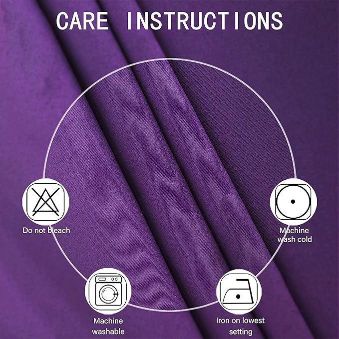 LEMOMO Purple Blackout Curtains 34 x 84 Inch Length/Set of 2 Curtain Panels/Thermal Insulated Room Darkening Blackout Curtains for Bedroom