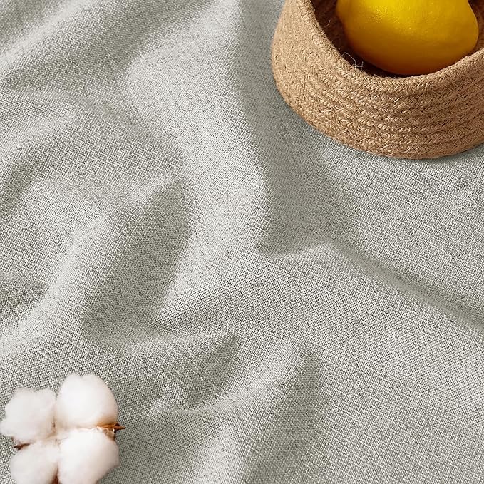 RYB HOME 100% Blackout Cream Curtains, Linen Texture Thermal Insulated Drapes for Bedroom/Living Room/Office/Nuesery, Privacy Farmhouse Full Blackout Window Treatment, W52xL84 Inch Long, 2 Panels