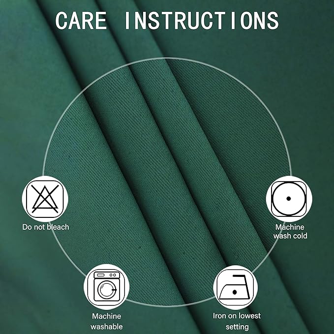 LEMOMO Green Blackout Curtains 34 x 54 Inch Length/Set of 2 Curtain Panels/Thermal Insulated Room Darkening Blackout Curtains for Bedroom