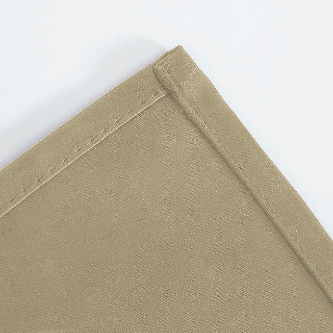 LEMOMO Beige Thermal Blackout Curtains/38 x 84 Inch/Set of 2 Panels Room Darkening Curtains for Bedroom
