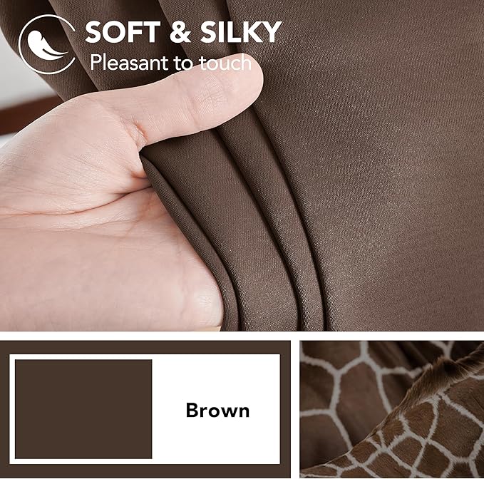 Deconovo Short Blackout Curtains for Small Windows Thermal Insulated Rod Pocket and Back Tab Curtains 42Wx45L Inch Brown 2 Panels
