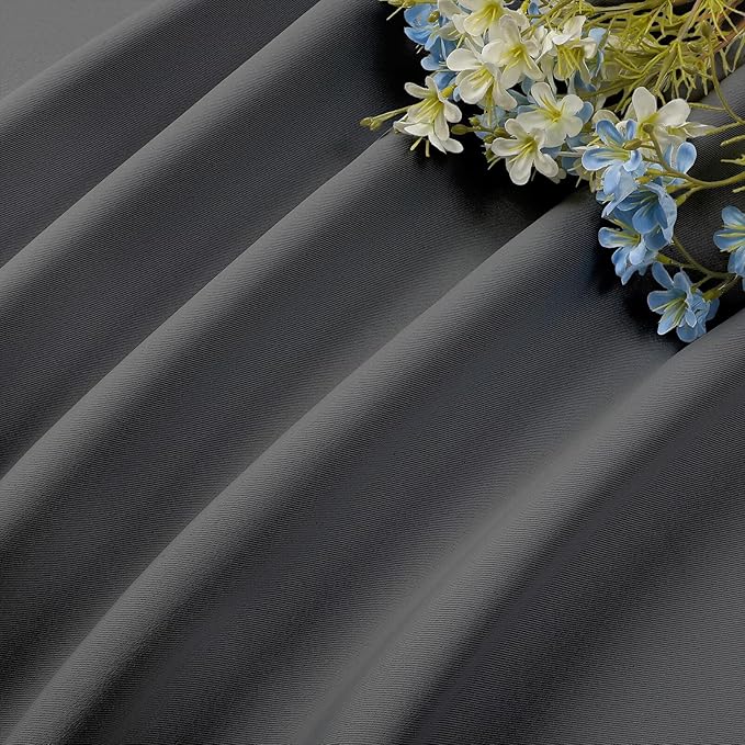 CUCRAF Light Grey Blackout Curtains 72 inch Length 2 Panels Set, Rod Pocket Room Darkening Drapes for Bedroom Living Room, Insulated Thermal Light Blocking Window Curtain (W52 x L72 Inch)