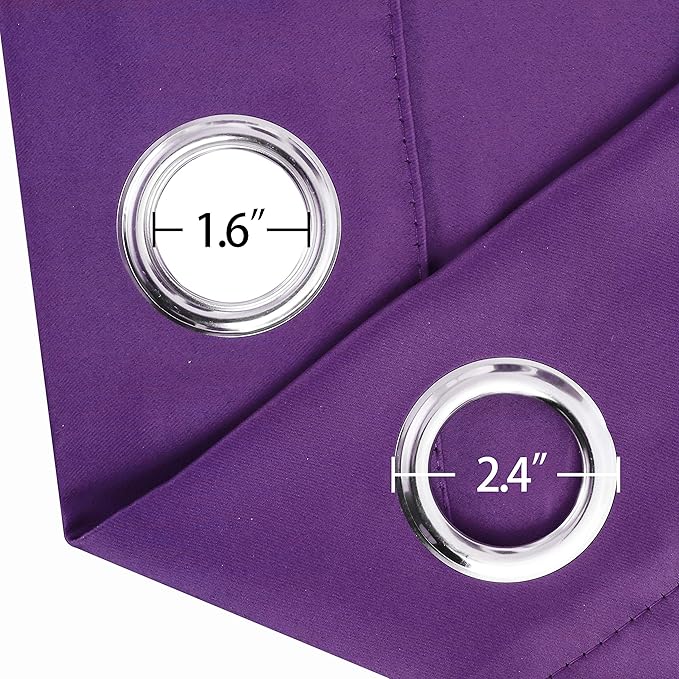 LEMOMO Purple Blackout Curtains/52 x 45 Inch Length Kids Curtains/Set of 2 Panels Grommet Bedroom Curtains for Living Room