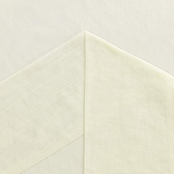 DWCN Ivory Sheer Curtains Semi Transparent Voile Rod Pocket Curtains for Bedroom and Living Room, 60 x 84 inches Long, Set of 2 Panels