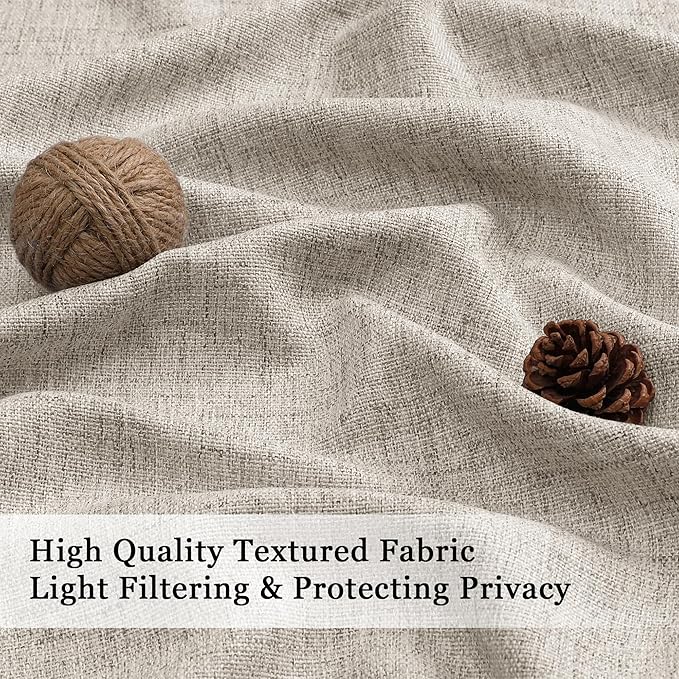 OWENIE Linen Valances for Windows 1 Pcs, Light Filtering Textured Farmhouse Short Small Valance Curtains for Bathroom Basement Living Room Bedroom, Rod Pocket Half Curtains Over Sink, 60" W by 16" L