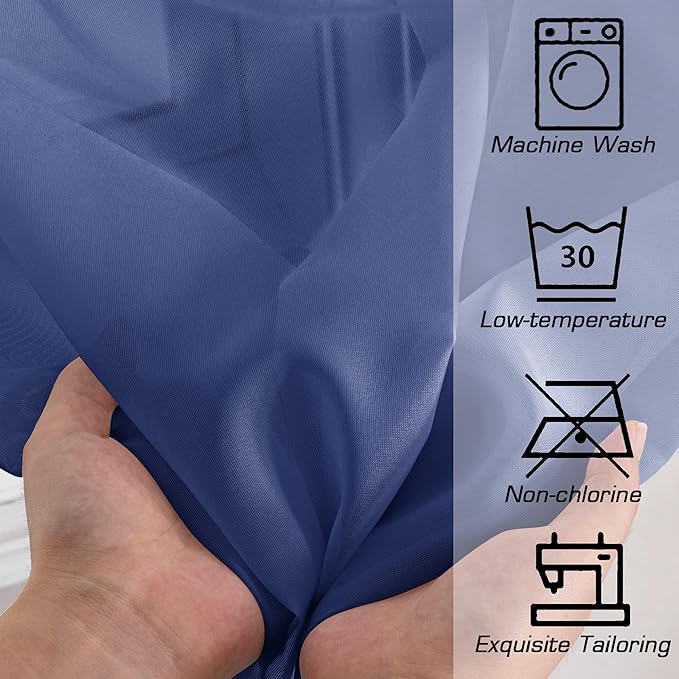 OWENIE Sheer Curtains 63 Inch Length 2 Panels Set, Light Weight Soft Solid Fimly Sheer Curtains for Bedroom Living Room, Light Filtering Airy Voile Sheer Curtain, Royal Blue, 42Wx63L Inch