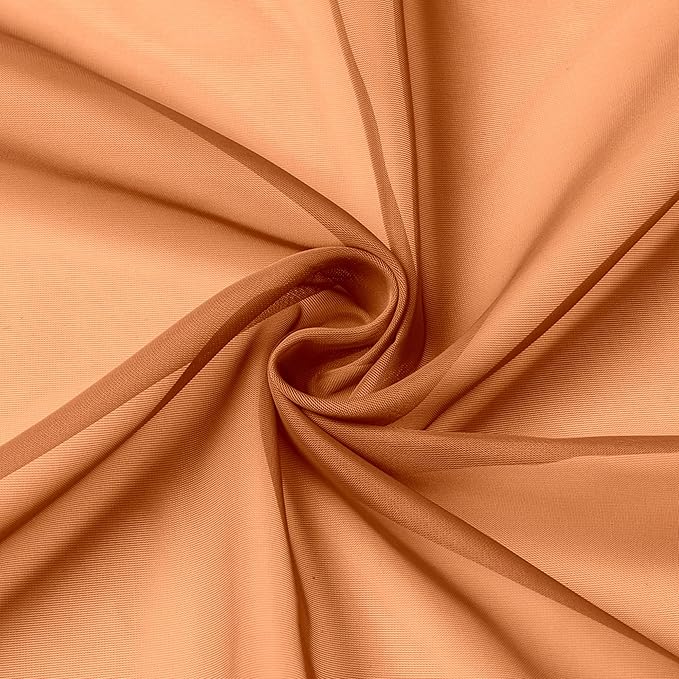 Aiyufeng Orange Sheer Curtains 96 Inches Long 2 Panels Set, Light Filtering Soft Airy Voile Rod Pocket Orange Sheer Window Drapes for Bedroom Living Room, Each 42Wx96L Inches