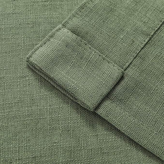Joydeco Linen Curtains 108 Inch Length 2 Panel Sets,Light Filtering Curtains for Bedroom 52 Inch Wide Living Room Drapes with Back Tabs & Rod Pockets (W52 x L108 Inch, Loden)