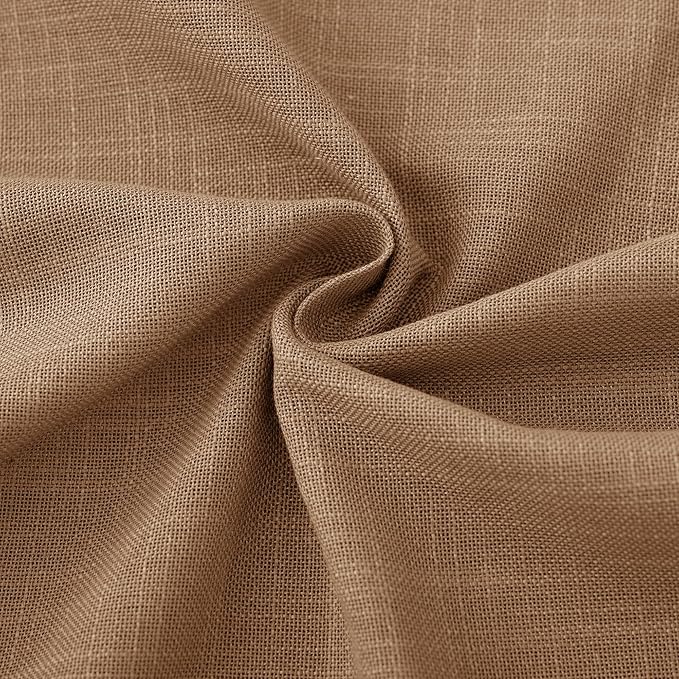 Brown Curtains for Living Room Back Tab Modern Farmhouse Semi Sheer Curtains 108 inches Long 2 Panels Set Muted Neutral Window Curtain for Dining Room Bedroom 52x108