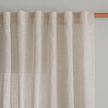 MYSKY HOME Natural Linen Living Room Curtains, Extra Long Semi Sheers Light Filtering Back Tab Privacy Drapes for Patio Pergola Gazebo Soft Nice Vertical Elegant Style, 50 x 120 Inch, 2 Panels