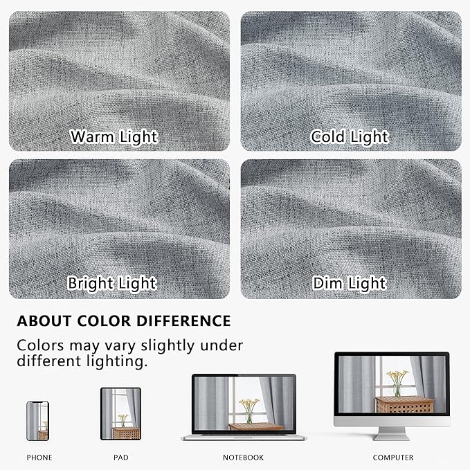 OVZME Grey Valance for Windows, Light Filtering Faux Linen Textured Small Short Valance Kitchen Curtain, Dual Rod Pocket Top Short Window Curtain for Bathroom Basement Farmhouse, 1 Piece, 60Wx12L