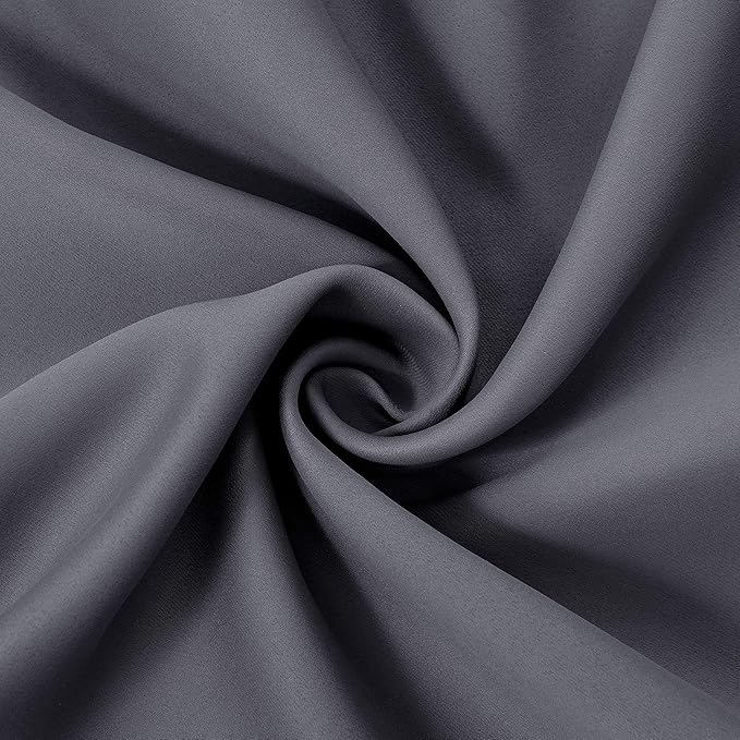 LEMOMO Grey Thermal Blackout Curtains/52 x 54 Inch/Set of 2 Panels Room Darkening Curtains for Bedroom