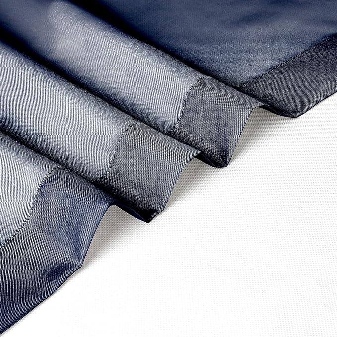 Chyhomenyc Navy Blue Sheer Scarf Valances for Windows 216 Inch Extra Long, Window Scarf Drapes Rod Pocket Backdrop for Wedding Arch Draping/Party/Canopy Bed/Living Room, 2PC, 18 Feet Length
