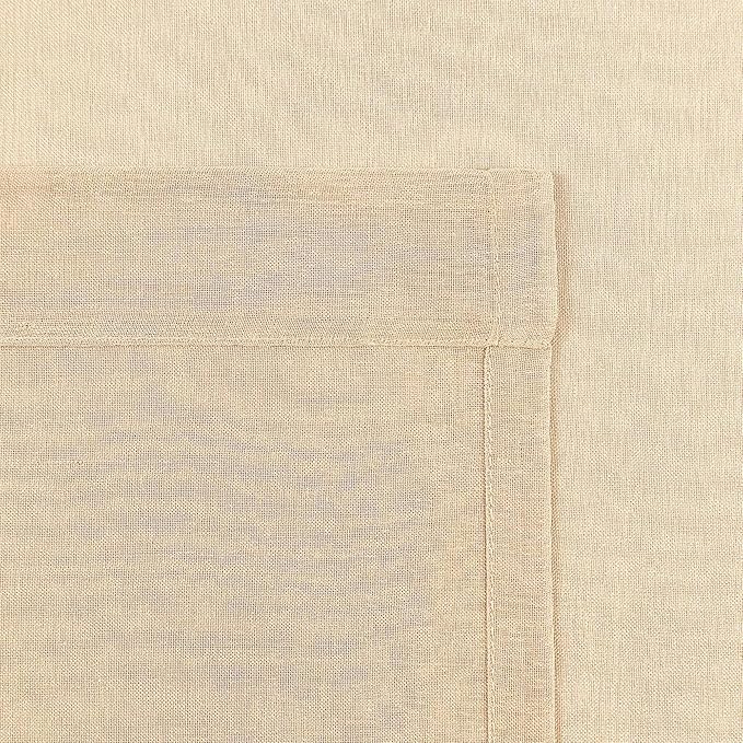 DWCN Beige Sheer Curtains Semi Transparent Voile Rod Pocket Curtains for Bedroom and Living Room, 42 x 72 inches Long, Set of 2 Panels
